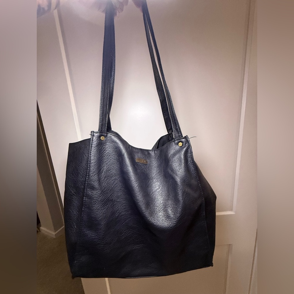Roxy Black Leather Tote Bag